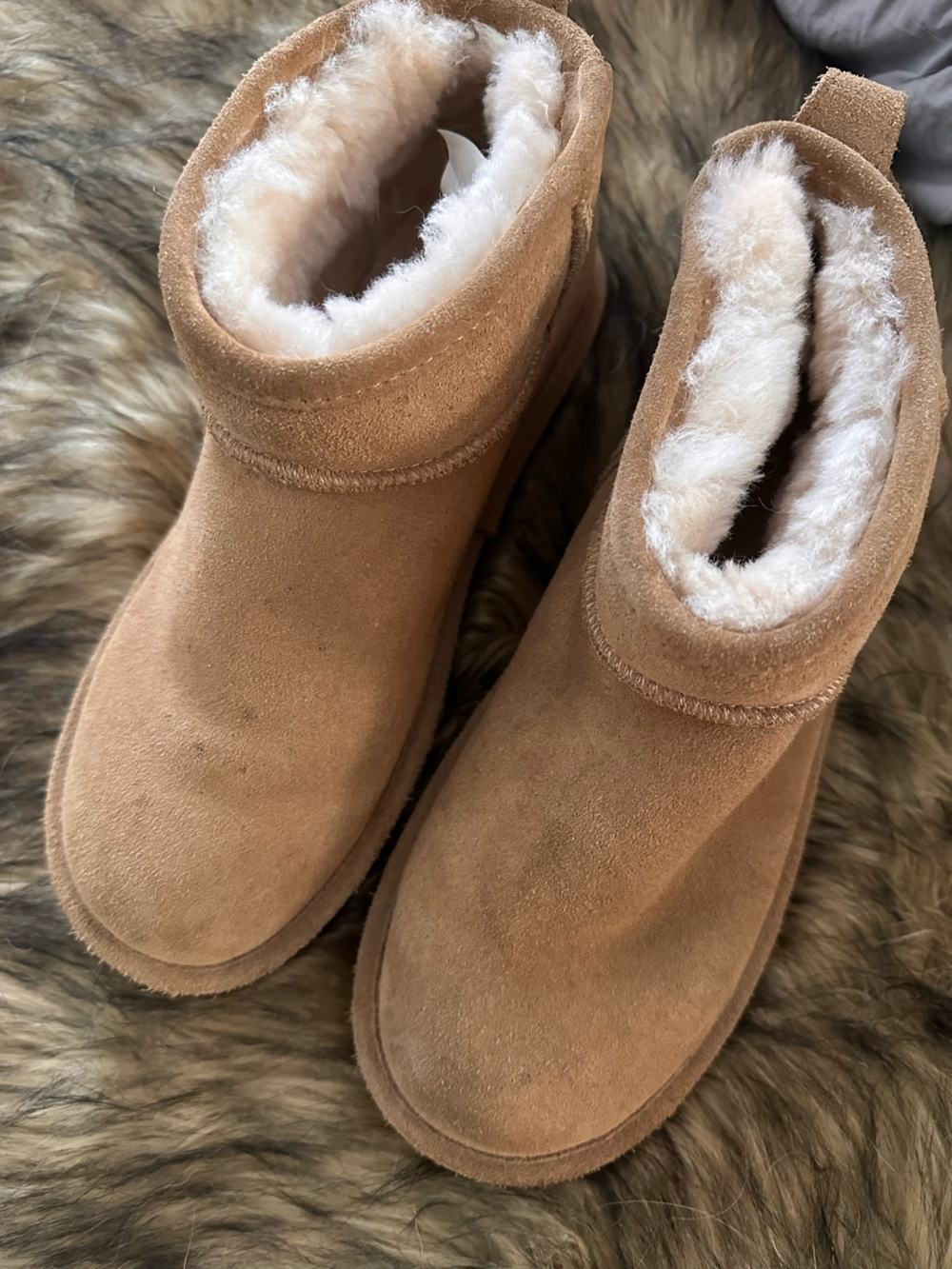 BearPaw Chestnut Suede Shearling Boots